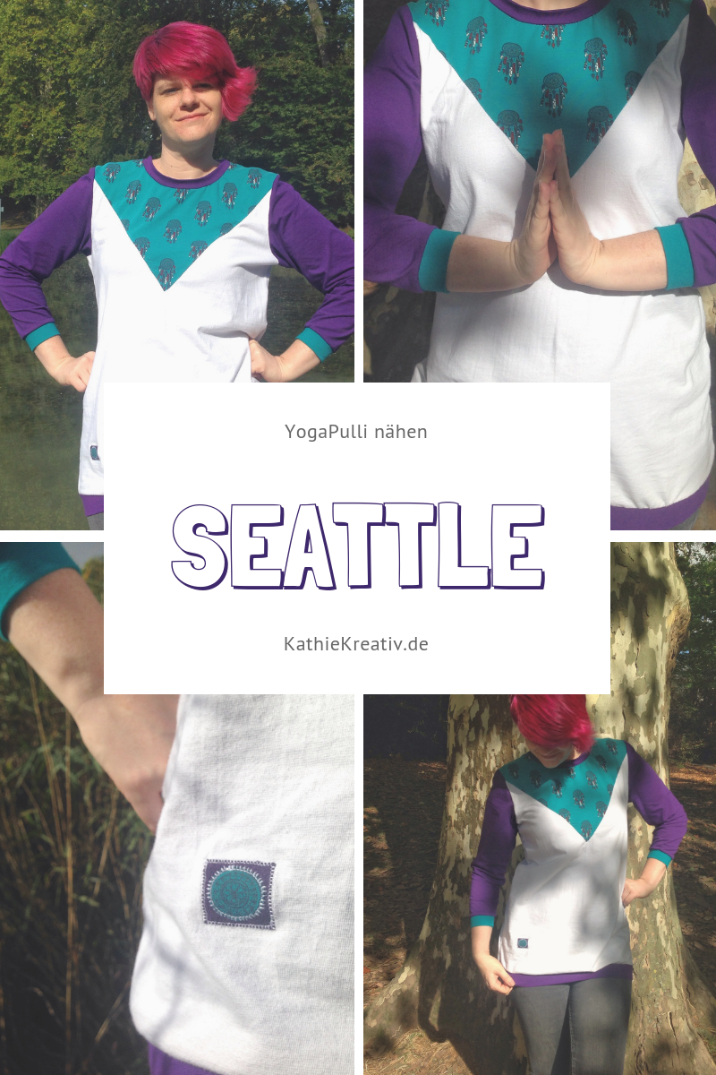 Yoga Pulli Seattle aus Stoffresten nähen mit KathieKreativ - Nähen für Erwachsene Anfänger geeignet #Ebook #Seattle #nähen • #KathieKreativ