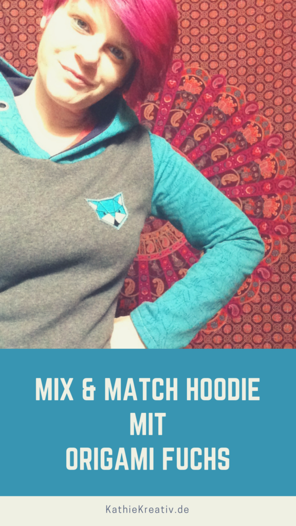 Mix and Match Hoodie mit Origami Fuchs Patch - KathieKreativ